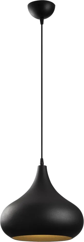 Sağlam 3774 fekete-arany fém függőlámpa, Ø30 cm