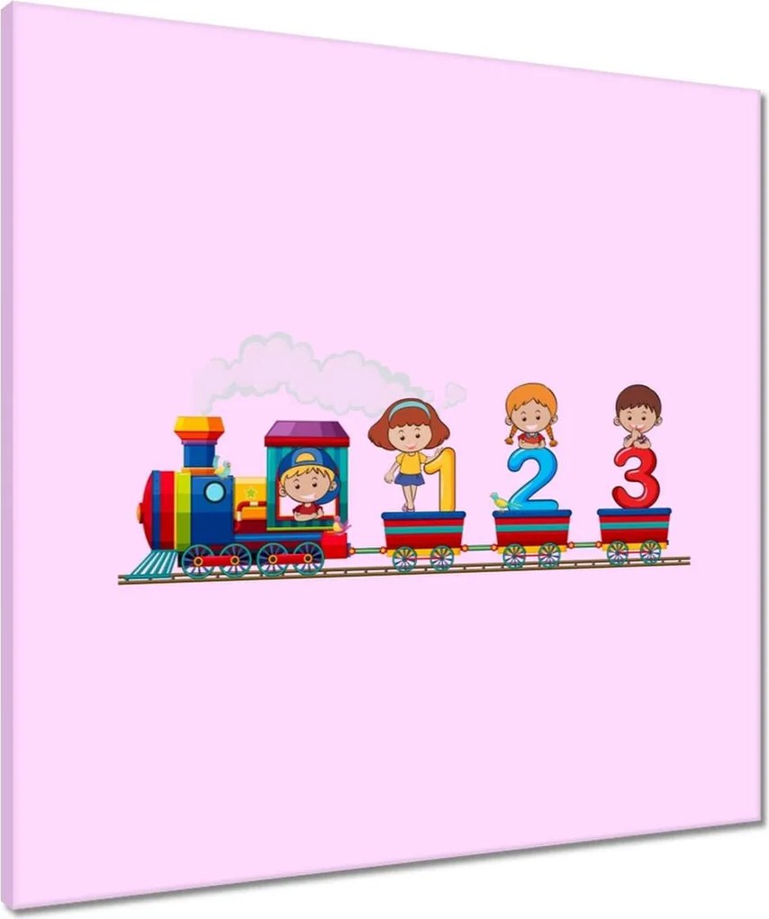 Vászonkép 60x60 Számvonat Számok
