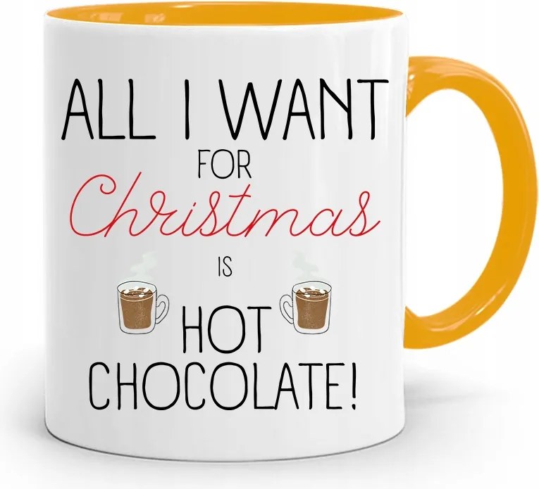 Sárga Karácsonyi Bögre Mikulásra, fényképes nyomtatással