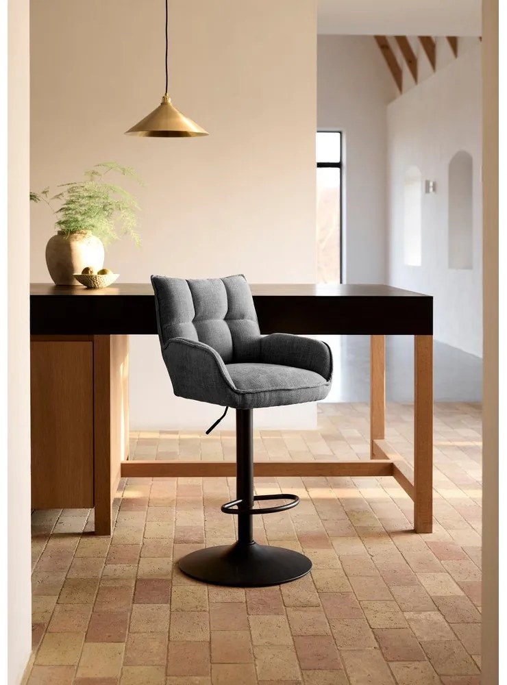 Szürke állítható magasságú bárszék szett 2 db-os Marilla – Unique Furniture