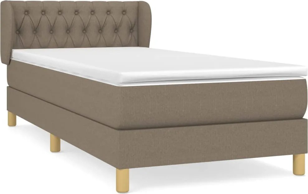 vidaXL tópszínű szövet rugós ágy matraccal 90 x 200 cm