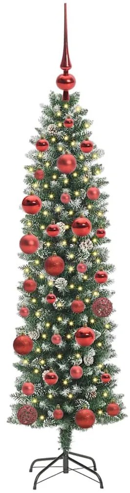 Mű Karcsú Karácsonyi Fa 150 LED-del Zöld és fehér 150 cm