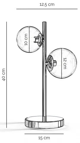 ONLI - Asztali lámpa KIMBERLY 2xG9/6W/230V 40 cm fényes króm