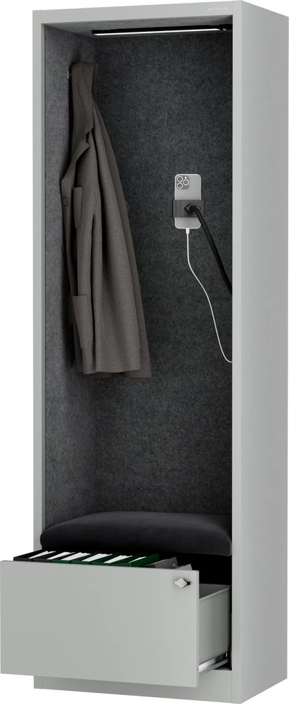 Sally 600mm korpus Szary - siedzisko Ciemnoszary