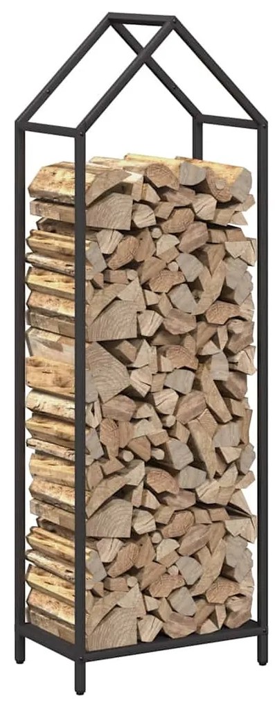 fekete hidegen hengerelt acél tűzifatároló 40x25x120 cm