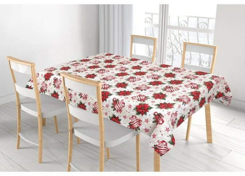Bellatex Asztalterítő Karácsonyi díszek Cesmína ,100 x 100 cm, 100 x 100 cm