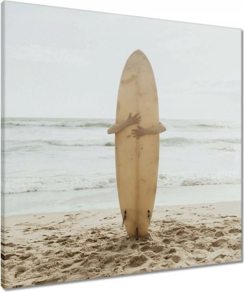 Vászonkép 60x60 Szörfös ölelés deszka