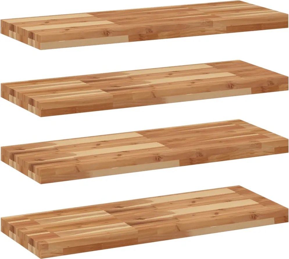 vidaXL 4 db olajbevonatú tömör akácfa függőpolc 80 x 30 x 4 cm