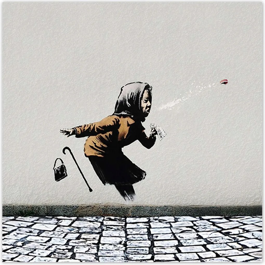Poszterek 30x30 Banksy Nagymama Achoo Tüsszentés