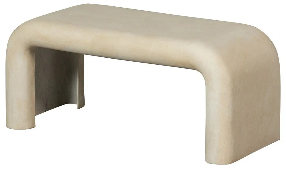 Krémszínű dohányzóasztal szett kő dekorral 2 db-os 42x92 cm Stani – WOOOD