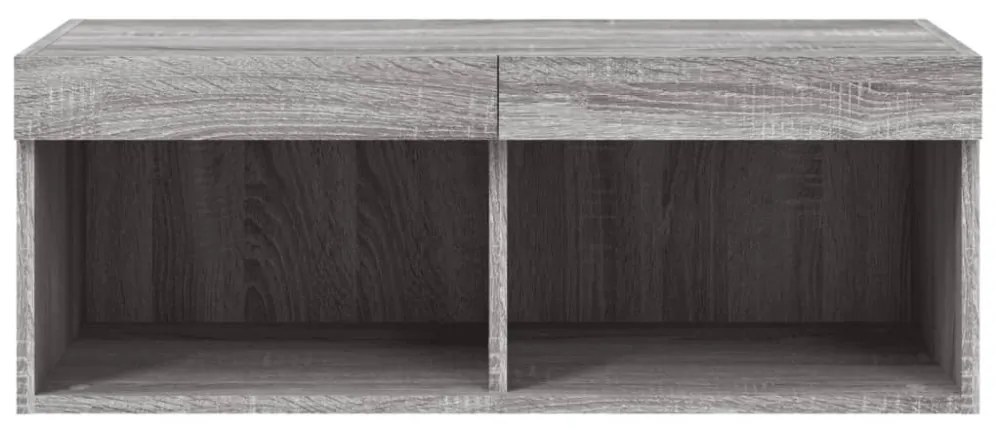szürke sonoma színű TV-szekrény LED-világítással 80x30x30 cm