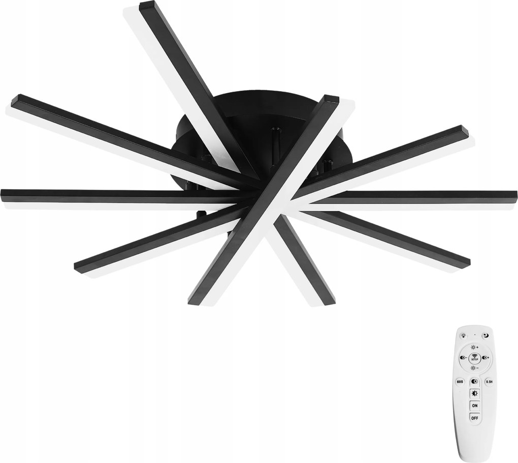 Led függőlámpa Plafon modern fekete, távirányítóval, 3 színhőmérséklettel