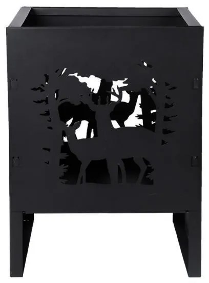 Deer tűzrakó kosár lézervágott szarvas sziluettel 30 cm