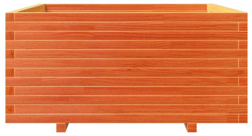 viaszbarna tömör fenyőfa kerti virágláda 100 x 100 x 49,5 cm