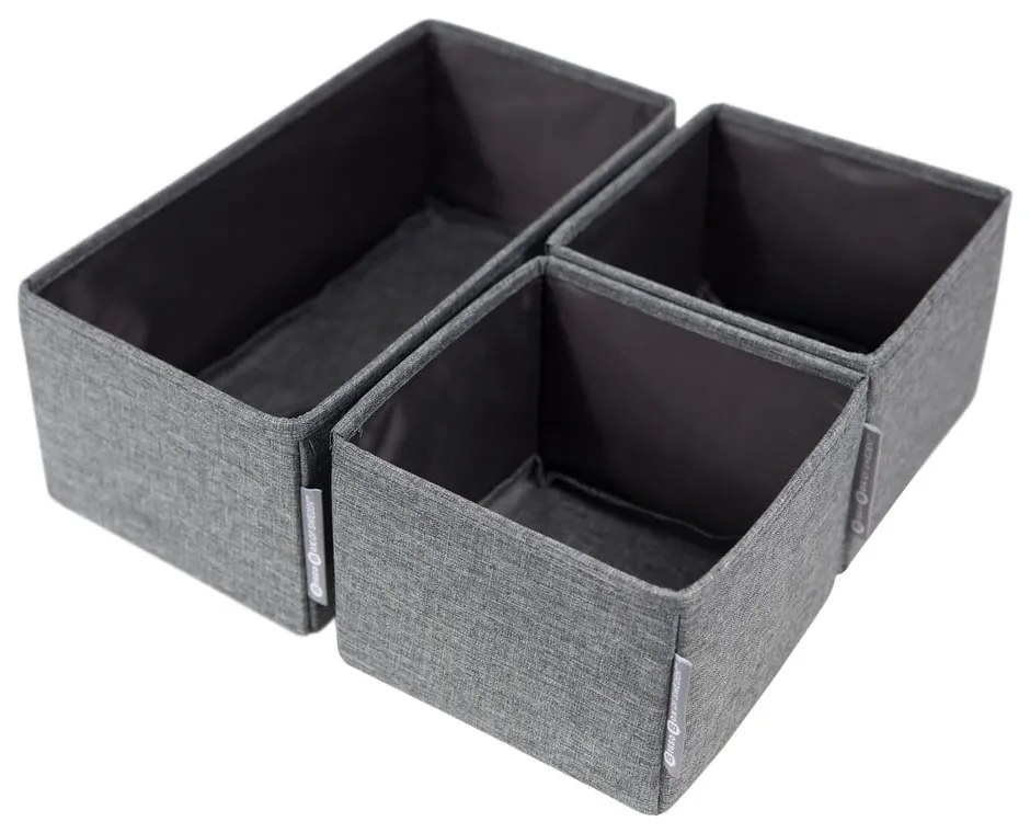 Drawer 3 db-os szürke rendszerező szett - Bigso Box of Sweden