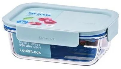 LOCKnLOCK Üveg doboz, téglalap alakú, CLEAR, 630ml, menta, 630 ml