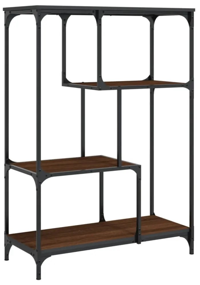 barna tölgyszínű szerelt fa és acél íróasztal 81x36x115 cm
