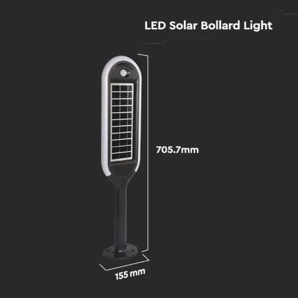 LED Napelemes lámpa érzékelővel BOLLARD LED/5W/5,5V 70 cm 3000K IP65 2000 mAh