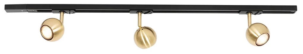 Modern 1 fázisú sínrendszer 3 lámpás fekete arannyal - Gissi