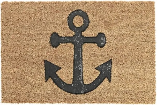 Lábtörlő kókusz fekete kültéri horgony 40 x 60 cm