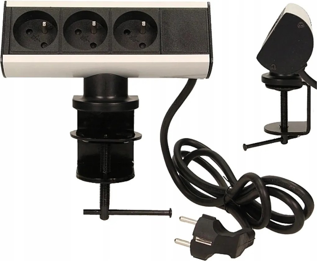 Orno Asztali aljzat 3-szoros földelt kábellel 1,8m Szerelőfogantyú