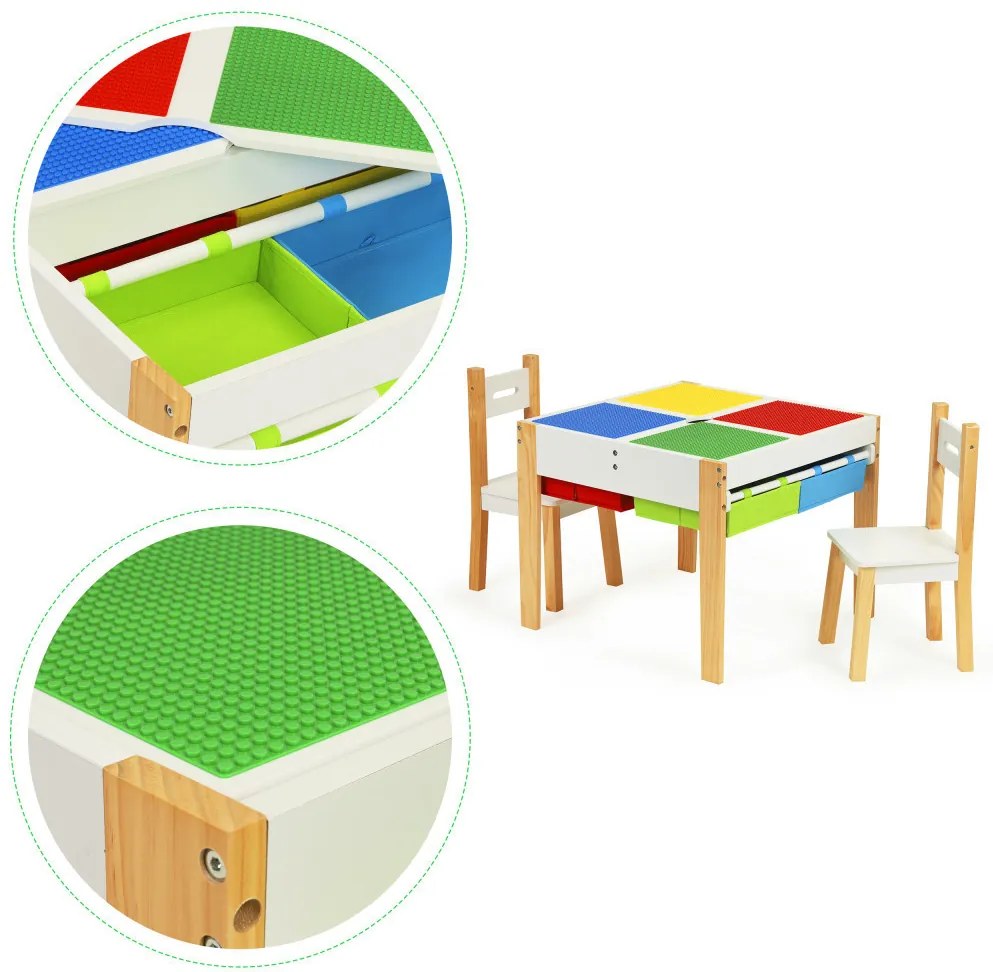 Fa gyermekbútor készlet asztallal 2 székkel