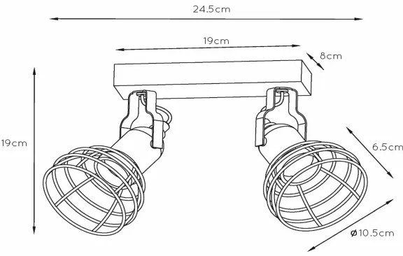 Lucide 08927/02/35 - Spotlámpa POLA 2xE27/60W/230V kék