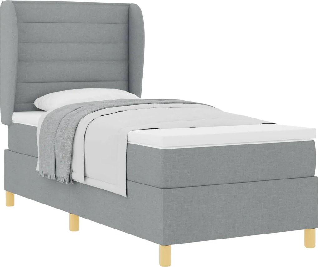 vidaXL Boxspring ágy matraccal Sötétszürke 90x190 cm Szövet szövet