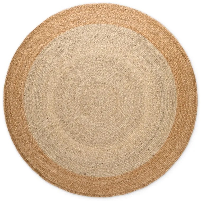 Elefántcsont színű kétoldalas kézi szövésű kerek juta szőnyeg ø 120 cm Jutta Ivory – Hanse Home