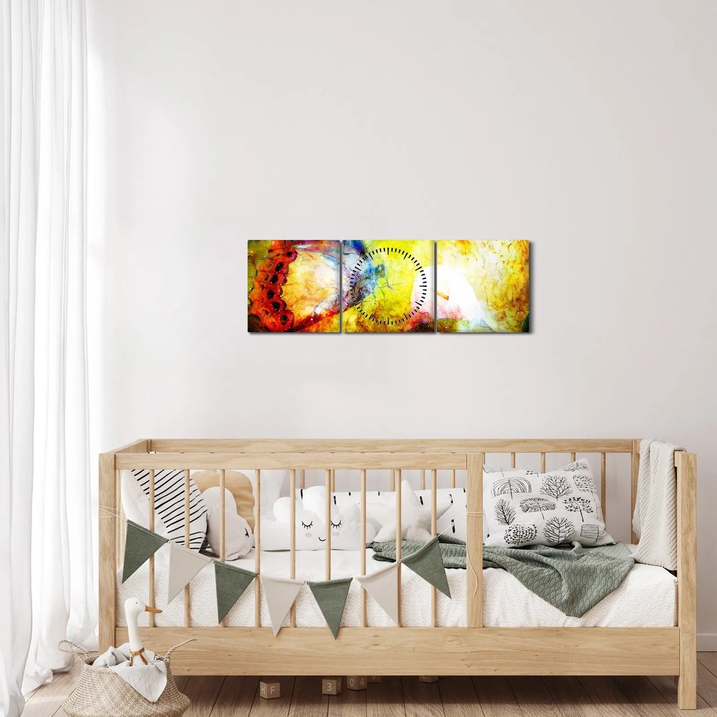Kép - Kozmikus pillangó (órával) (90x30 cm)