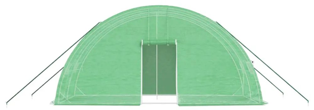 zöld acélvázas melegház 12 m² 6 x 2 x 2,85 m
