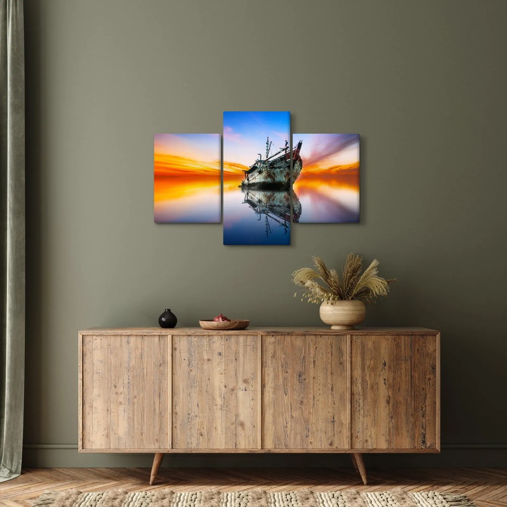 Kép - Napkelte egy hajóroncs felett (90x60 cm)