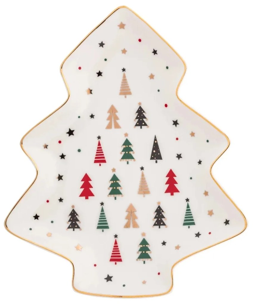 Altom Modern Tree porcelán tányér, 25 x 21 cm