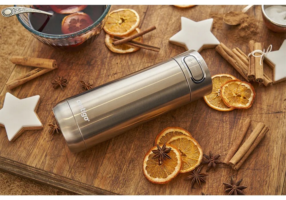 Contigo Luxe 470 ml rozgondos acél termosz, 470 ml