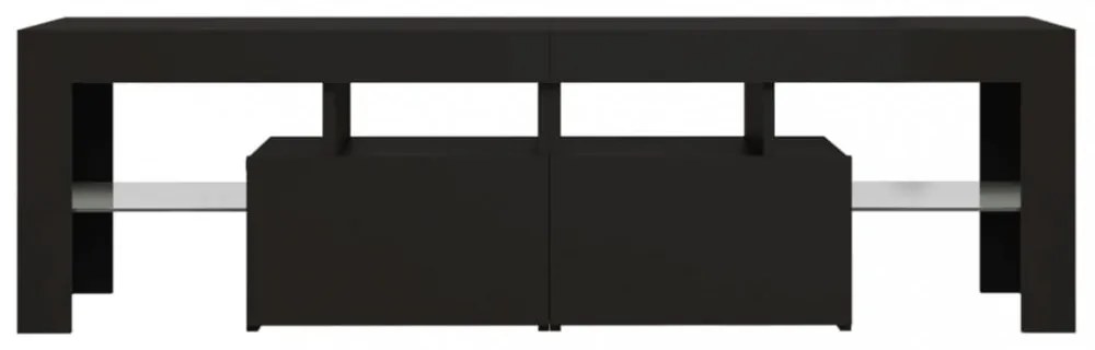fekete TV-szekrény LED-világítással 140 x 36,5 x 40 cm