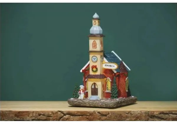 LED Karácsonyi dekoráció LED/3xAA templom