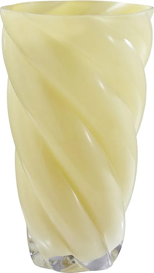 SWIRL üveg váza 30 cm, butteryellow