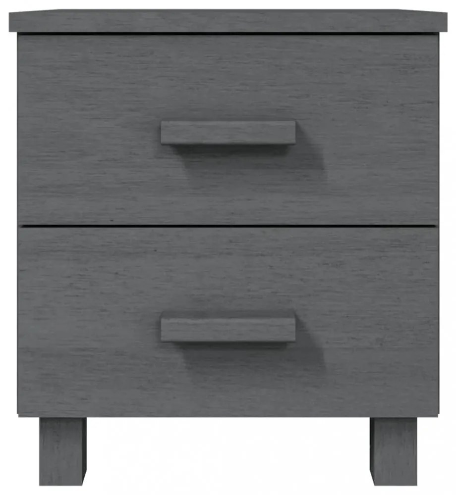 HAMAR 2 db sötétszürke tömör fa éjjeliszekrény 40x35x44,5 cm