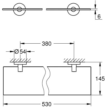 GROHE 41202DC0 - START üvegpolc 530 mm rozsdamentes acél