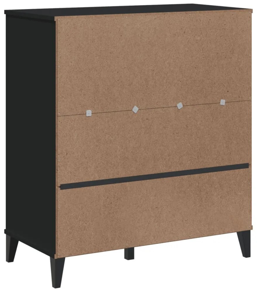 VIKEN fekete szerelt fa könyvszekrény 80 x 40 x 90 cm