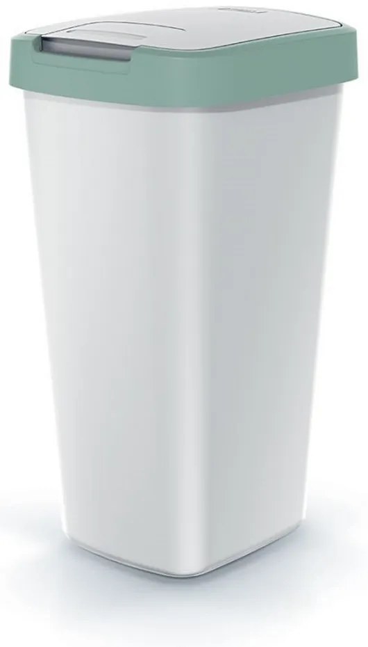 Szemeteskosár színes tetővel, 25 l, zöld / szürke