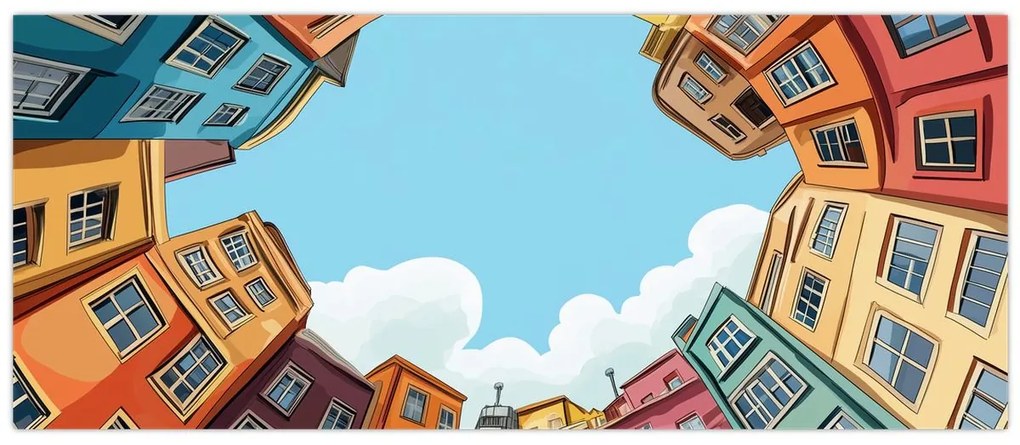 Kép - Házak között (120x50 cm)