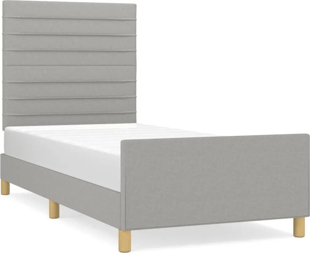 vidaXL világosszürke szövet ágykeret matrac nélkül 80x200 cm