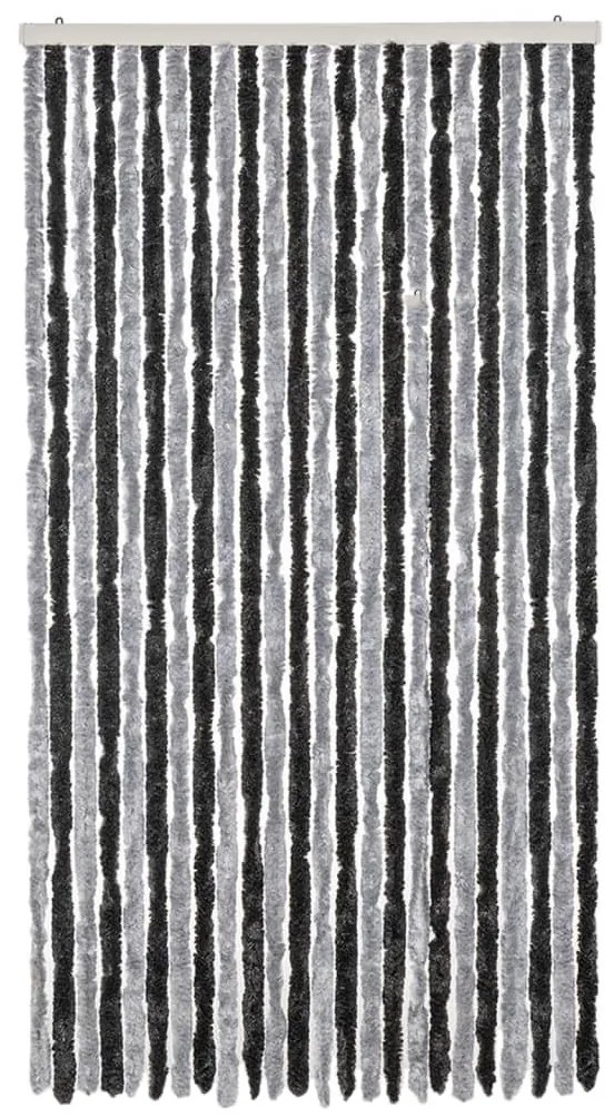 szürke és fekete zsenília rovarfüggöny 100 x 200 cm