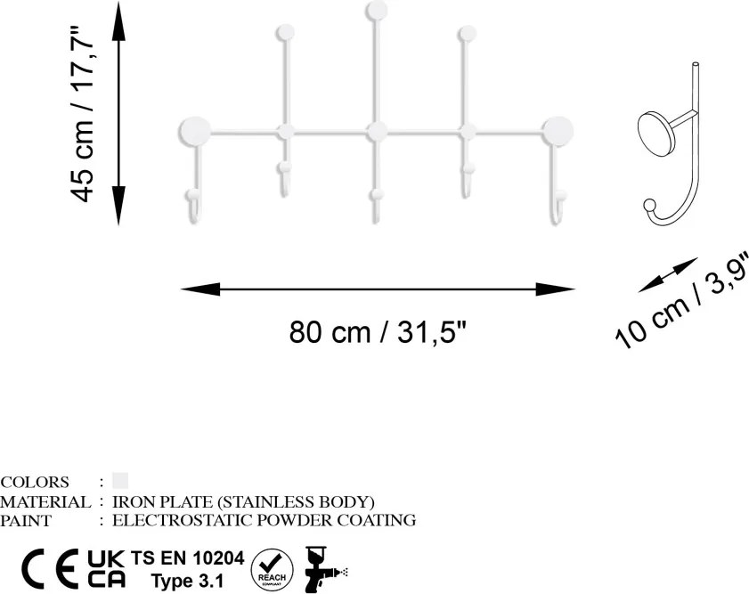 Fali fogas, 80×45 cm – TR494PYT1136
