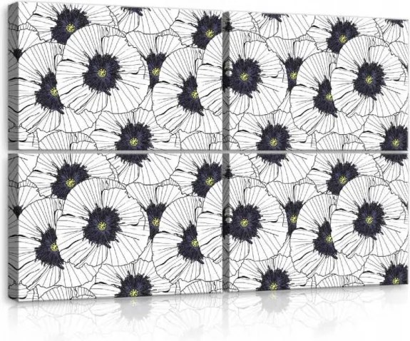 Vászonkép 120x80 moduláris polisztirol keret nélkül pipacs virág minta grafika