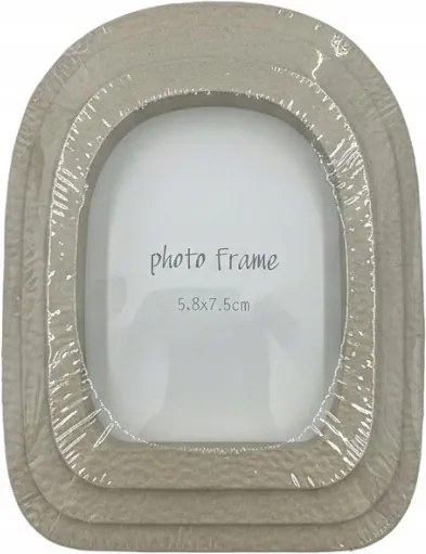 Képkeret 5,5x7,5 cm bézs lekerekített poliresin