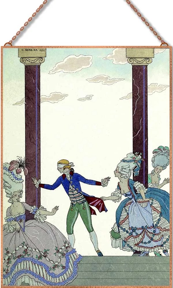 George Barbier - Colin Maillard üvegkép, falikép