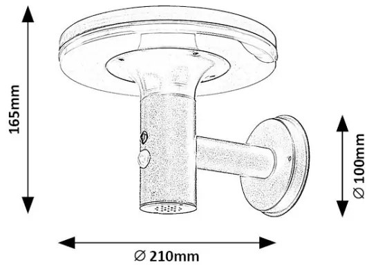 Rabalux 77017 - LED Napelemes lámpa érzékelővel ALASKA LED/10W/3,7V IP44
