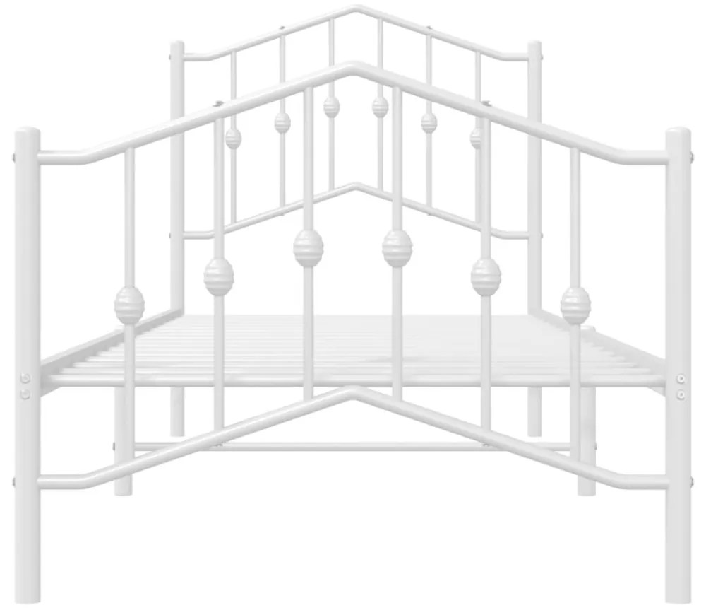 fehér fém ágykeret fej- és lábtámlával 90 x 200 cm